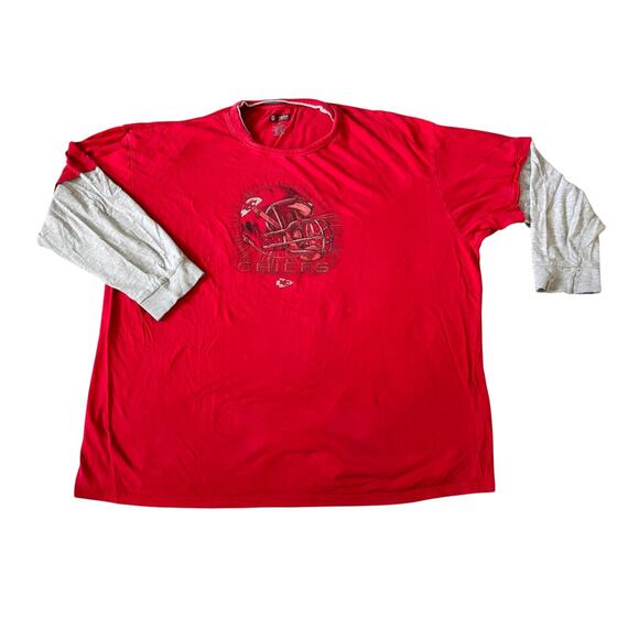 NFL Team Apparel Red Kansas City Chiefs Long Sleeve Tee Mens Size 4X - Picture 1 of 6